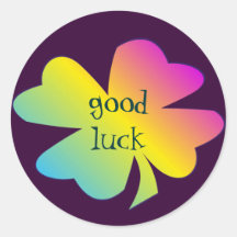 good luck round sticker