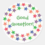 Good question, Circle of colorful stars stickers