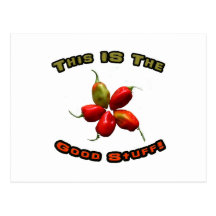 Good Stuff Five Habanero Hot Pepper Design Postcard