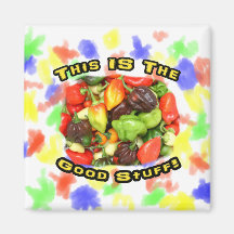 Good Stuff Hot Pepper Pile Design Image Refrigerator Magnet