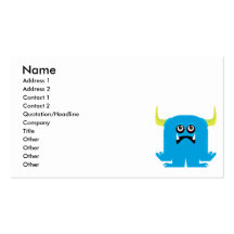 goofy blue monster business card templates