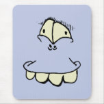 goofy eyes and teeth toon face mouse pad