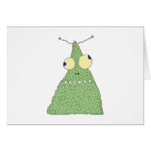 goofy green blob monster card