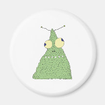 goofy green blob monster fridge magnets