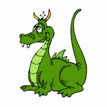 Goofy Green Dragon Cut Out