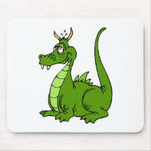 Goofy Green Dragon Mouse Mats
