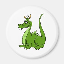 Goofy Green Dragon Refrigerator Magnet