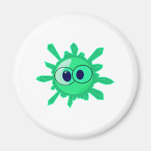 Goofy Green Face Refrigerator Magnet