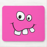Goofy smiley face funny hot pink cartoon mousepad