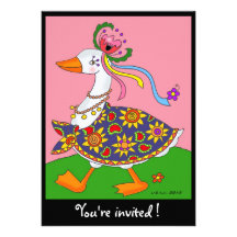 Goose Goes Out Ukrainian Folk Art Personalized Announcements