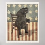 GOP Elephant Takes the Chair Funny Political Print