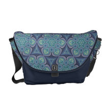 Gorgeous Blue Digital Art Abstract Messenger bag