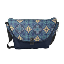 Gorgeous Blue Kaliedscope Digital Art Abstract Bag Messenger Bags