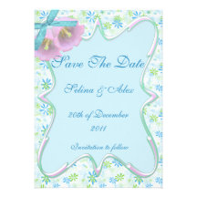Gorgeous Blue Save the Date Custom Invite