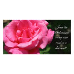 Gorgeous Deep Pink Rose Custom Photo Card