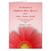 Gorgeous Gerbera Wedding Program Greeting Card
