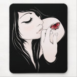 Gorgeous Goth Girl & Butterfly Mousepad