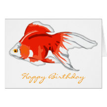 Gorgeous Orange Goldfish Birthday Card