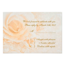 Gorgeous peach cream roses RSVP Personalized Announcement
