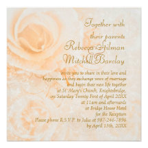 Gorgeous peach cream roses Wedding Invitation