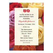 Gorgeous Roses 80th Birthday Party Invitation invitations