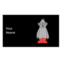Gorilla in Red Boots. Business Card Templates