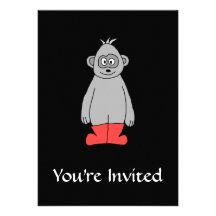 Gorilla in Red Boots. Custom Invitation