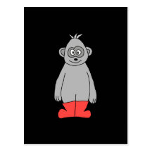 Gorilla in Red Boots. Postcard