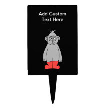 Gorilla in Red Boots. Rectangle Cake Picks