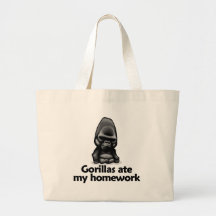 Gorillas ate my homework tote bags