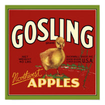 Gosling Baby Goose Apple Crate Label posters