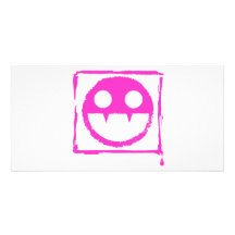 got blud smily ded girl vamp Smily n' Fangs!! Photo Greeting Card