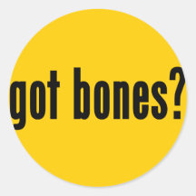 got bones? round stickers