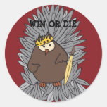 GoT Brute Hoot Owl King Round Stickers