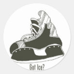 Got Ice? Hockey Skate Sticker Small Round