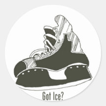 Got Ice? Hockey Skate Sticker Small Round