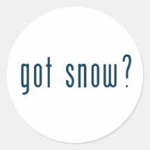 got snow round stickers