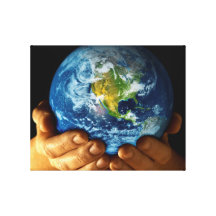 GOT THE WHOLE WORLD IN MY HANDS STRETCHED CANVAS PRINT