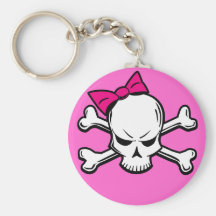 Goth girly skull - keychain