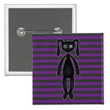 Goth Purple and Black Bunny Pin