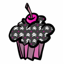 goth skull crossbones cupcake photo cut out