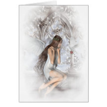 Gothic Angel and Her Dove Vignette Cards