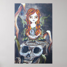 Gothic Autumn Fairy  Art Print
