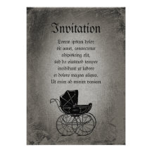 Gothic Baby Carriage Custom Invitations