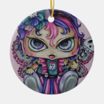 Gothic Baby Faery Skull Fantasy Ornament