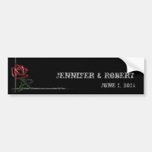 Gothic Barbed Wire and Rose Elegant Wine Label Bumper Stickers