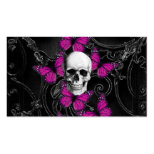 Gothic baroque skull business cards