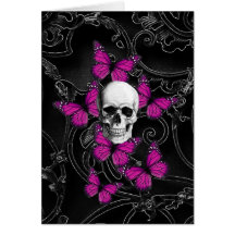 Gothic baroque skull greeting cards
