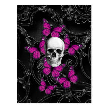 Gothic baroque skull post cards