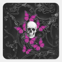 Gothic baroque skull sticker